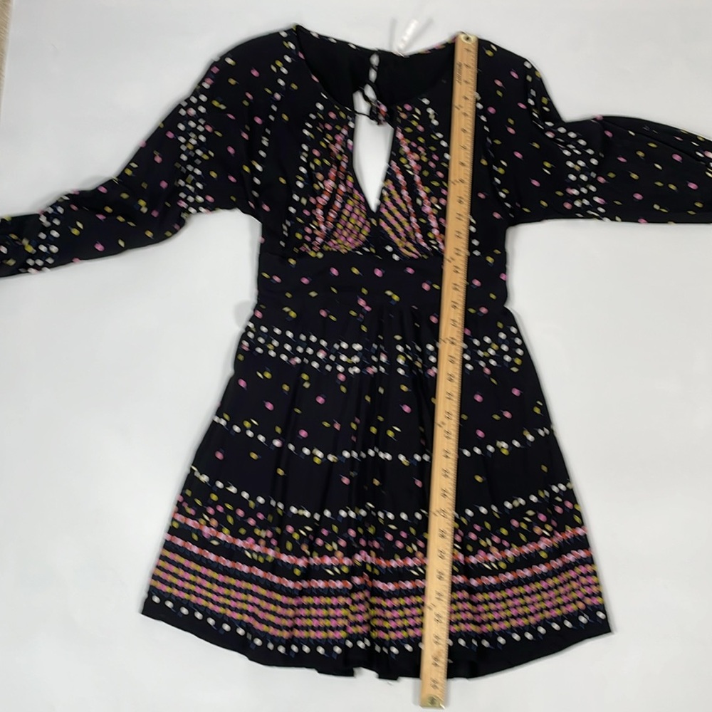Free People Coryn Mini Dress Size 6 Ling Sleeve Open Back EUC - Picture 8 of 15